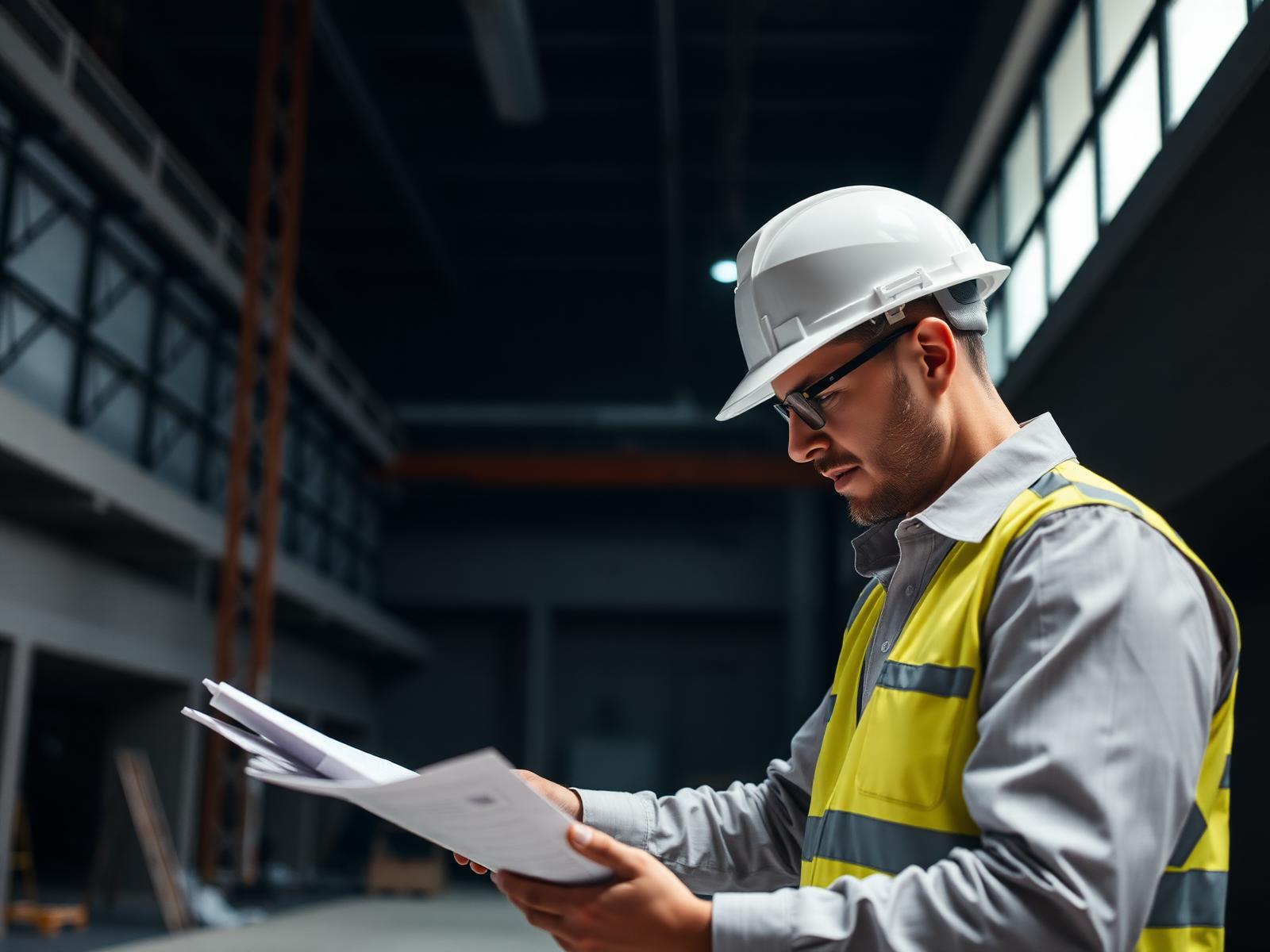 Engineer reviewing site plans